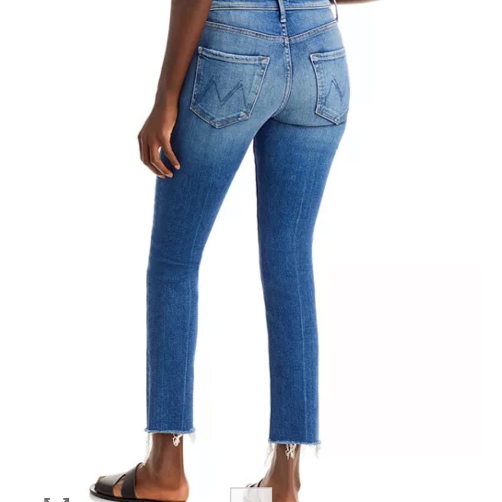 MOTHER Mid Rise Dazzler Straight Leg Blue Jeans